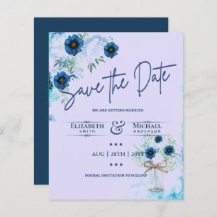 Orçamento LeahG Salvar Data Azul Lilac Florals