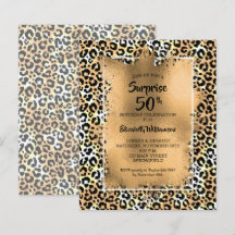 Orçamento Leopard 50º Convites de aniversário
