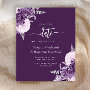 Orçamento Lilás Roxo Floral Prateado Salve a Data