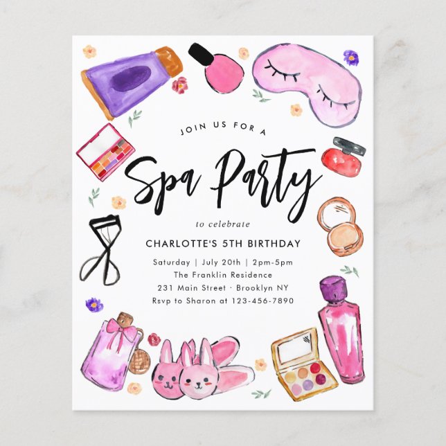 Orçamento Maquiagem Meninas Pajama Spa Aniversário (Frente)