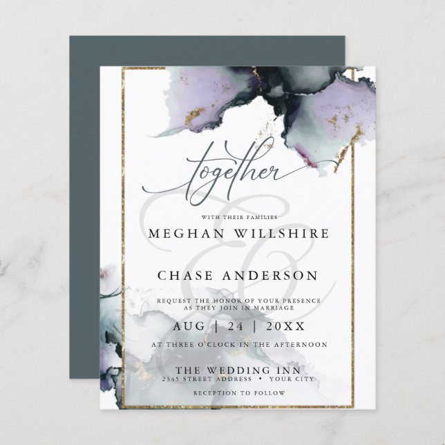 Orçamento, mas belo Ametista Mudado e Azul Latido (Frente/Verso)