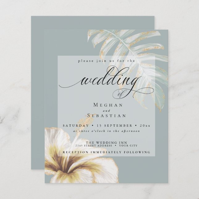 Orçamento Mas Belo Casamento Dourado Yellow Hibisc (Frente/Verso)