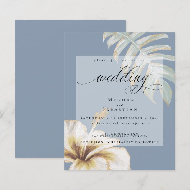 Orçamento Mas Belo Casamento Dourado Yellow Hibisc (Frente/Verso)