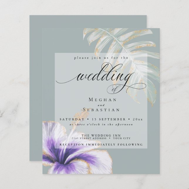 Orçamento Mas Belo Casamento Violet Hibiscus (Frente/Verso)