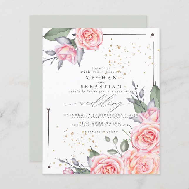 Orçamento Mas Belos Rosas Russos de Algodão (Frente/Verso)