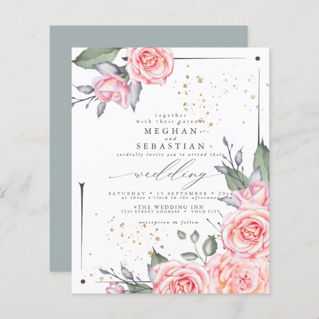 Orçamento Mas Belos Rosas Russos de Algodão (Frente/Verso)