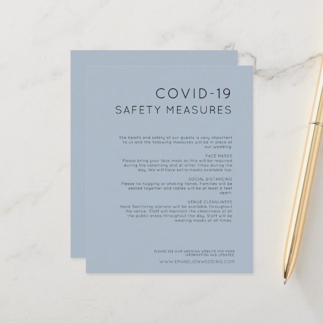 Orçamento Medidas de Segurança para Casamento Dust (Frente/Verso In Situ)