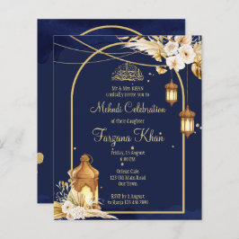 Orçamento Mehndi convida lanternas árabes ouro arc