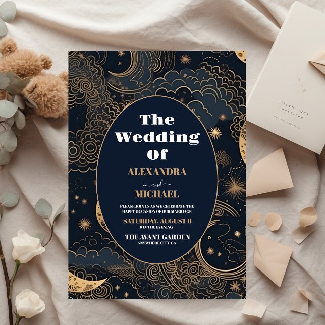 Orçamento Meia-Noite Azul Dourado Casamento Celest (Criador carregado)