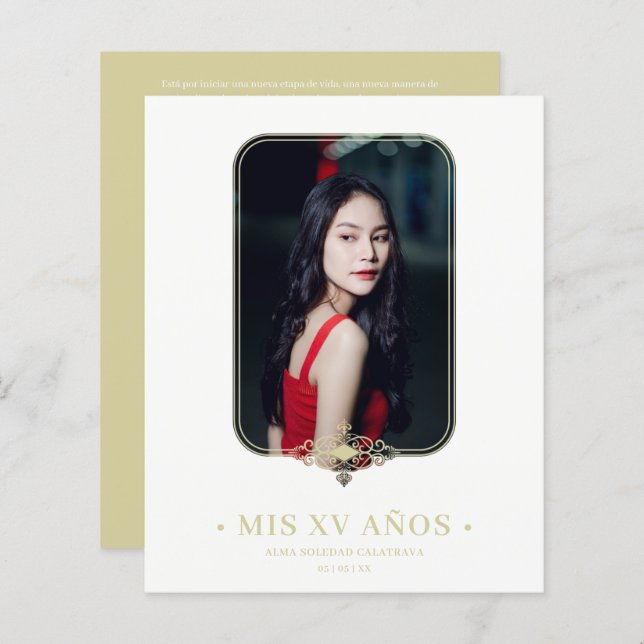 Orçamento Meus 15 anos Lace Flourid Golden Photo E (Frente/Verso)