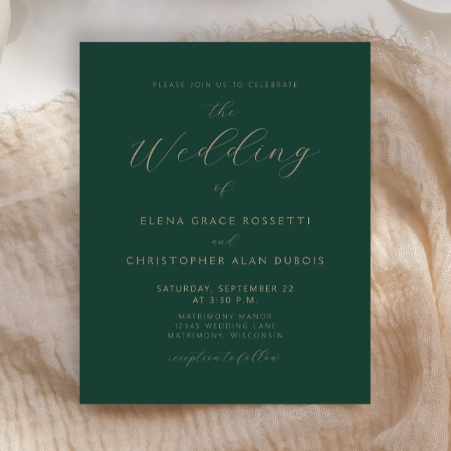 Orçamento Minimalista Casamento Escrito em Verde E (Criador carregado)