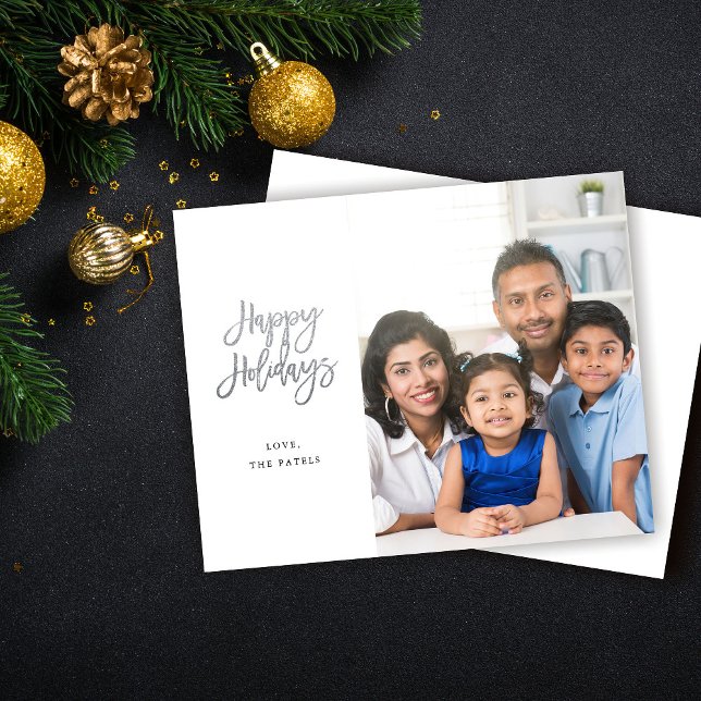 Orçamento Minimalista Foto com Feliz Natal Prata (Criador carregado)