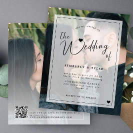 Orçamento moderno CÓDIGO QR 2 convite para casamen