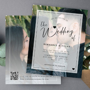 Orçamento moderno CÓDIGO QR 2 convite para casamen