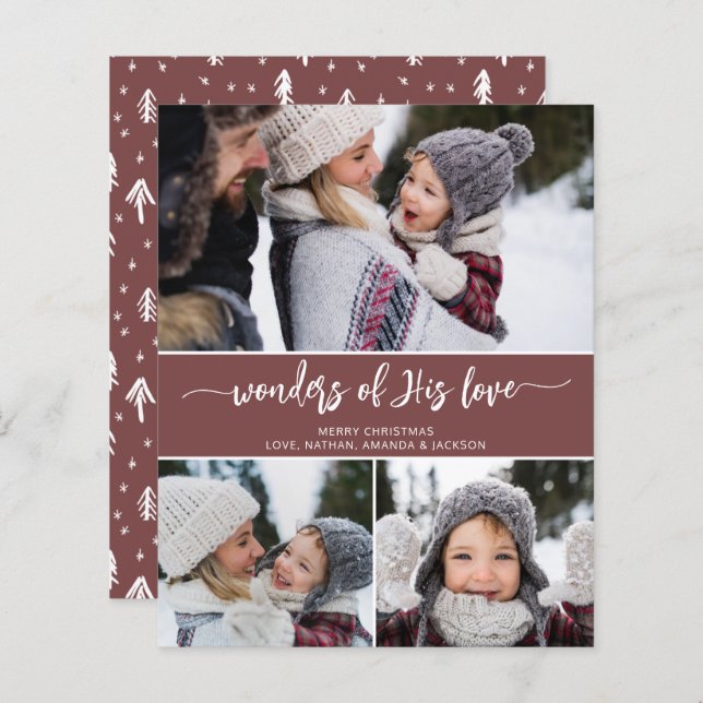 Orçamento Moderno Colagem de Fotos Natal Religioso (Frente/Verso)