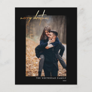 Orçamento Moderno Dourado Cartão Preto de Natal Fe