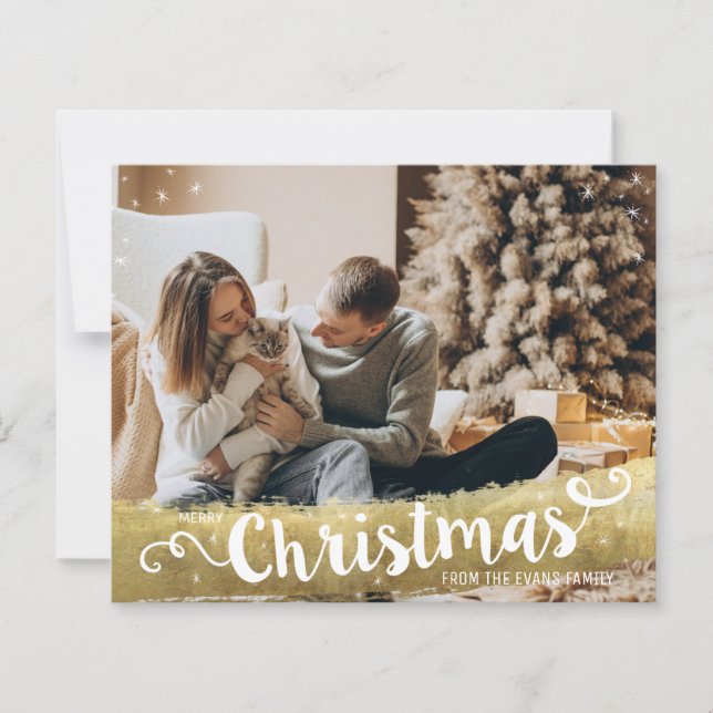 Orçamento Moderno Dourado Feliz Natal (Frente)