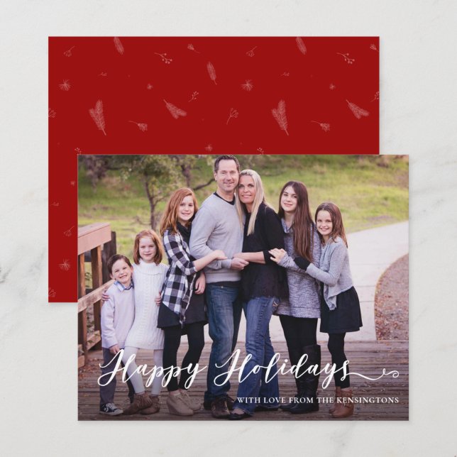 Orçamento Moderno Feliz Férias Foto Escrita à Mão (Frente/Verso)