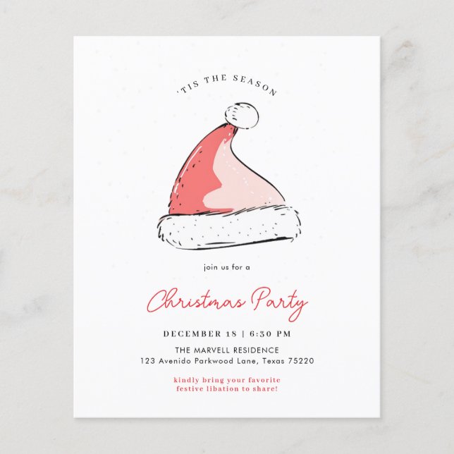 Orçamento Moderno Festas Festivas Fantas de Natal (Frente)