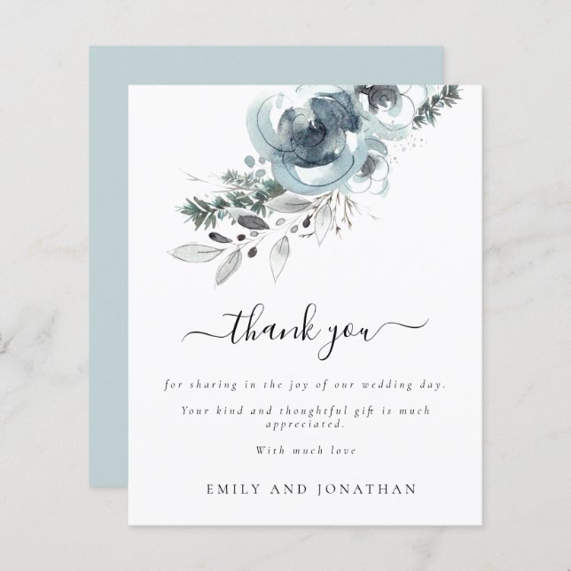 Orçamento Moderno Natal Florais Casamento Obrigado (Frente/Verso)