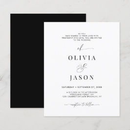 ORÇAMENTO Moderno Script Romântico Casamento Preto