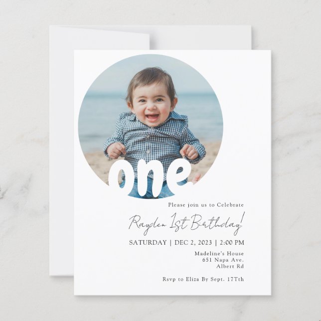 ORÇAMENTO Moderno Simples Bebe Foto Redonda Aniver (Frente)