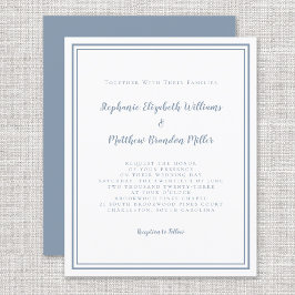 Orçamento Moderno Simples Convite Azul De Casament