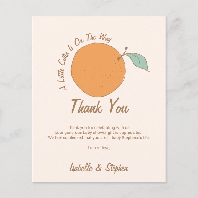 Orçamento Moderno Um Pequeno Chá de fraldas Laranj (Frente)