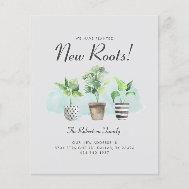 Orçamento Mudamos Raízes Boho Anúncio de Mudança (Frente)