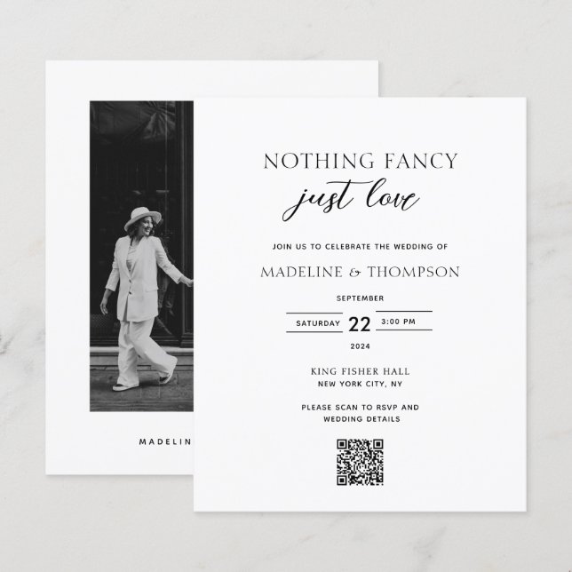 ORÇAMENTO Nada Chique Apenas Amor Qr Code Casament (Frente/Verso)