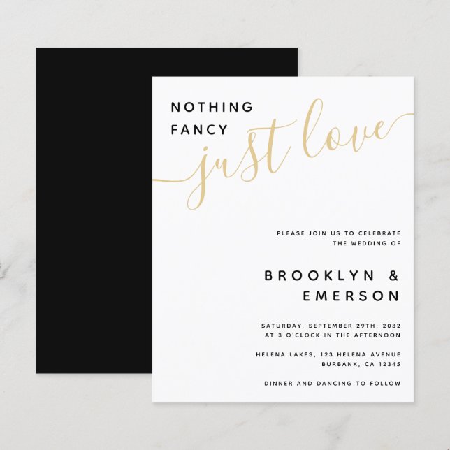 Orçamento Nada Rico Apenas Adora Convite De Casame (Frente/Verso)