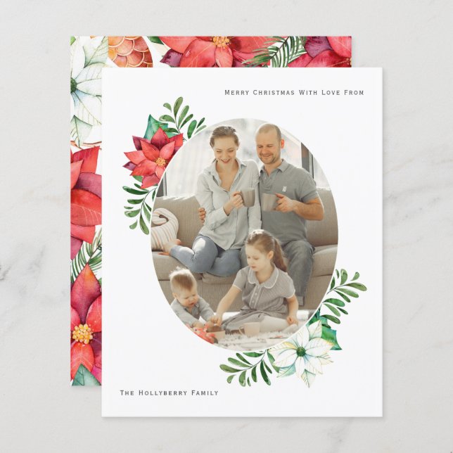 Orçamento Natal Poinsettia Flor (Frente/Verso)
