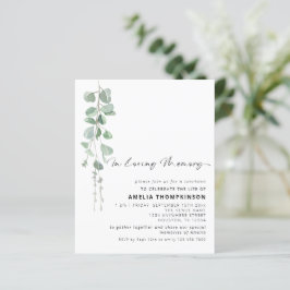 Orçamento no Convite Eucalyptus para Memória Amant