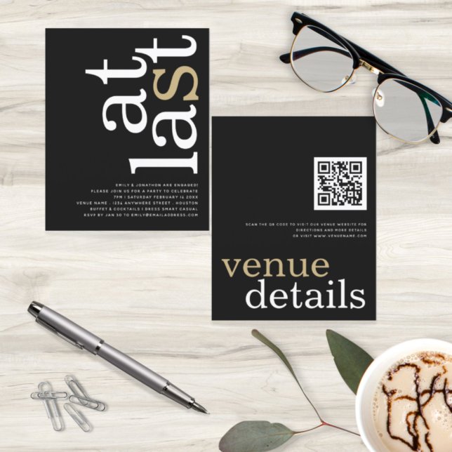 ORÇAMENTO No Último Código QR Noivado Preto Dourad (Criador carregado)