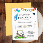 Orçamento Nosso Pequeno Golfer Yellow Kids Golf An<br><div class="desc">Orçamento Nosso Pequeno Golfe Yellow Kids Golf Birthday é uma ideia de excelente de golfe para a festa de aniversário de uma criança! Este convite para o aniversário de golfe apresenta material de festa, balões, faixas coloridas para festas, carrinho de golfe, clubes de golfe, bolas de golfe, chapéu de golfe...</div>