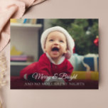 Orçamento Novo Bebê Não Mais Noites Silenciosos Ca<br><div class="desc">Anuncie a toda sua família e amigos que não há mais noites silenciosas em sua casa com este cartão de natal fofo. Personalize com 1 foto na frente e 3 fotos na parte traseira, juntamente com todas as informações de parto dos bebês. Visite minha coleção de cartões de natal para...</div>
