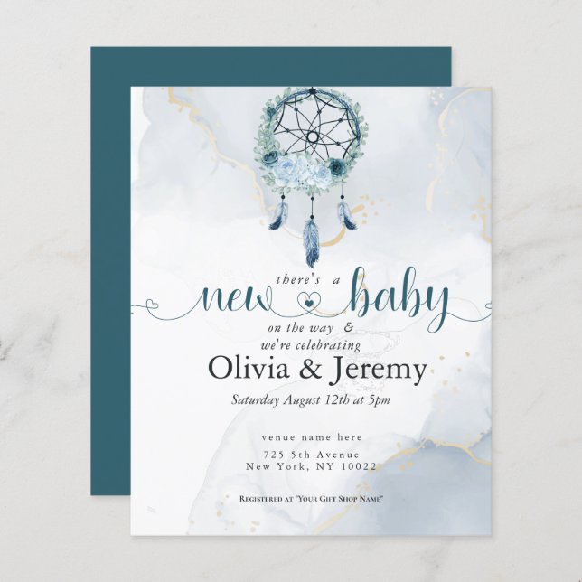 Orçamento Novo Bebê no Caminho do Teal DreamCatche (Frente/Verso)