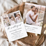 Orçamento O Casamento da Foto Convite Minimalista<br><div class="desc">O Casamento do Moderno Elegante Quatro (4) Colagem de Fotos e Grande Convocação Minimalista de Casamento. Os cartões de convite para o casamento contêm uma tipografia moderna que é elegante,  simples e moderna para usar depois de você celebrar o dia de casamento simples e minimalista.</div>