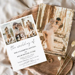 Orçamento O Casamento da Foto Simples Minimalista<br><div class="desc">O Casamento do Moderno Elegante Quatro (4) Colagem de Fotos e Grande Convocação Minimalista de Casamento. Os cartões de convite para o casamento contêm uma tipografia moderna que é elegante,  simples e moderna para usar depois de você celebrar o dia de casamento simples e minimalista.</div>