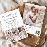 Orçamento O Casamento do Código de QR Minimalista<br><div class="desc">Apresentando "O Casamento do Moderno Elegante Quatro (4) Colagem de Fotos e Grande Convite Minimalista de Casamento de Data" - uma mistura de sofisticação e simplicidade contemporâneas. Estes convites apresentam uma tipografia moderna que exude elegância, simplicidade e um toque de modernidade, perfeita para a sua celebração minimalista de casamento. O...</div>