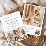 Orçamento O Casamento do Código de QR Minimalista<br><div class="desc">O Casamento do Moderno Elegante Quatro (4) Colagem de Fotos e Grande Data QR Código Minimalista de Casamento Convite. Os cartões de convite para o casamento contêm uma tipografia moderna que é elegante,  simples e moderna para usar depois de você celebrar o dia de casamento simples e minimalista.</div>