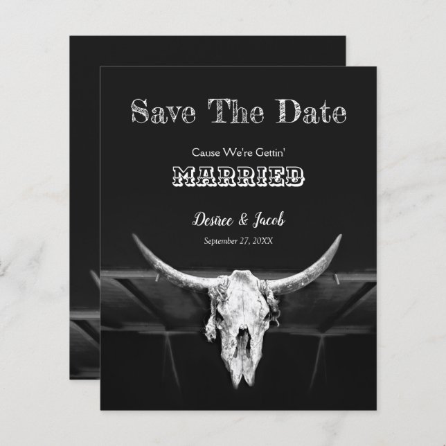 Orçamento Oeste Preto e Branco Salvar Data (Frente/Verso)