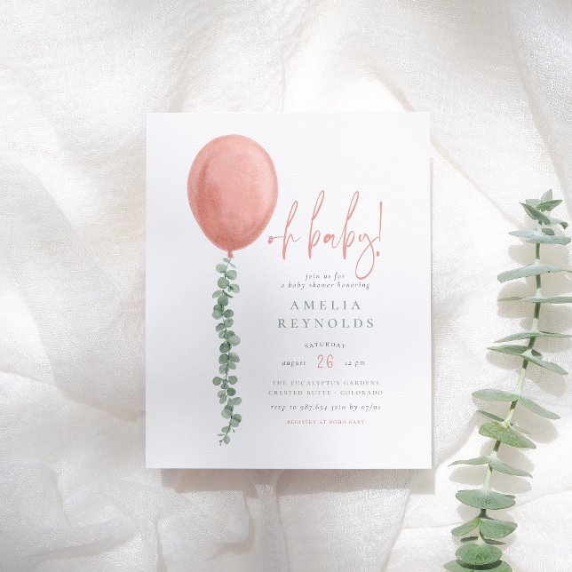 Orçamento Oh Baby Eucalyptus Balloon Baby Girl Chá (Criador carregado)