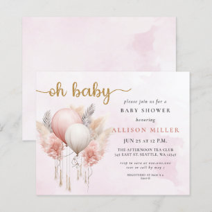 Orçamento Oh Bebê Rosa Dourada Boho Girl Chá de fr