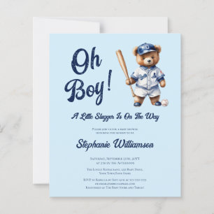Orçamento Oh Boy Beisebol Chuveiro de Bebê Urso F