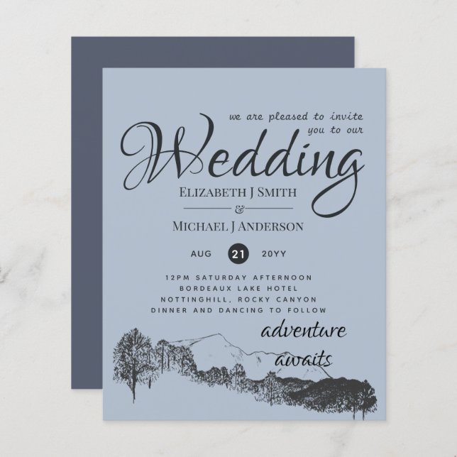 Orçamento Orçamento Precioso Montanhas Azuis Dusty (Frente/Verso)