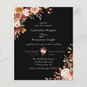 Orçamento Outono Floral Preto Casamento