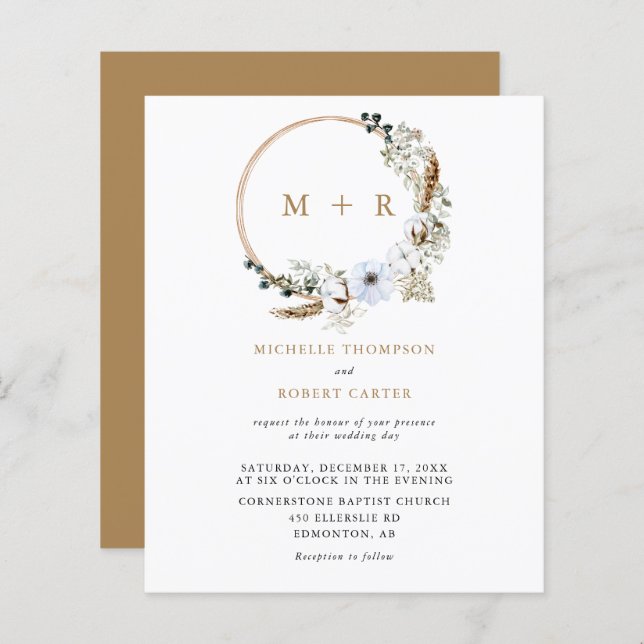 Orçamento Pampas Grass Weding Boho AU UK CA (Frente/Verso)