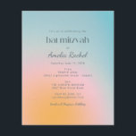 Orçamento Pastel Blue Gradient Bat Mitzvah Convida<br><div class="desc">Orçamento Boho Celestial Pastel Azul e Gradiente Rosa Bat Mitzvah Convite</div>