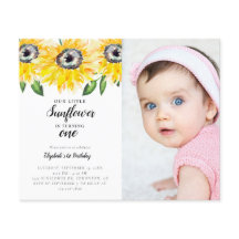 Orçamento Pequena Girassol Primeiro Aniversário Um